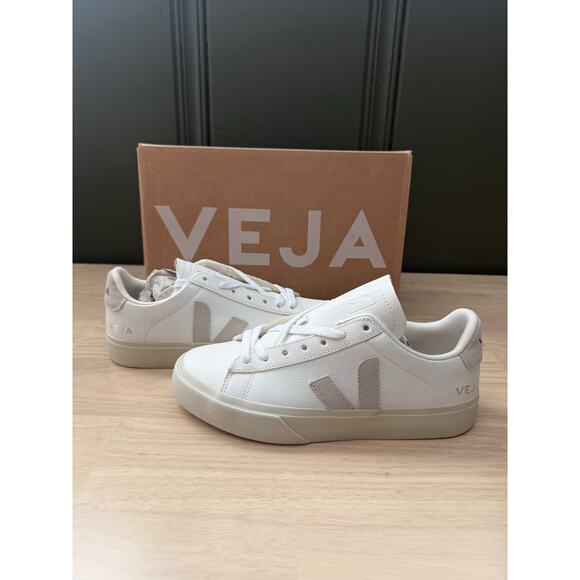 NIB Veja Extra-White Natural Suede Campo Chic Neutral Everyday Sneakers US 5 - Picture 3 of 8